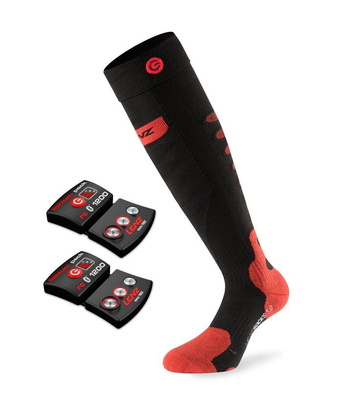 SET - Heated socks LENZ 5.0 Toe Cap + batteries lithium pack rcB 1200