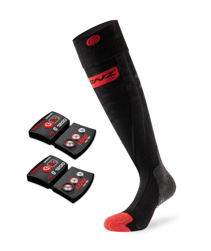 SET - Heated socks LENZ 5.0 Toe Cap Slim Fit + batteries lithium pack rcB 1200