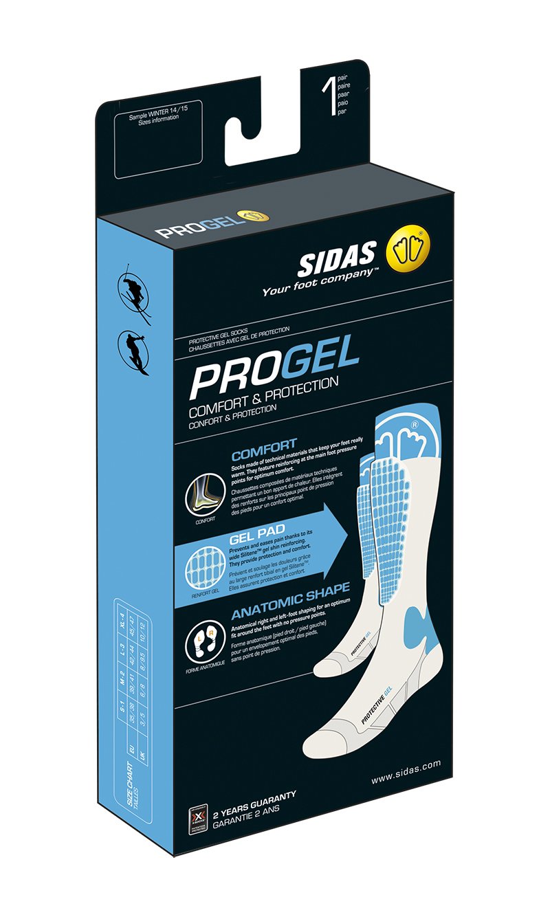 Ski Protect Sidas, warm and thin ski sock with tibial protection.